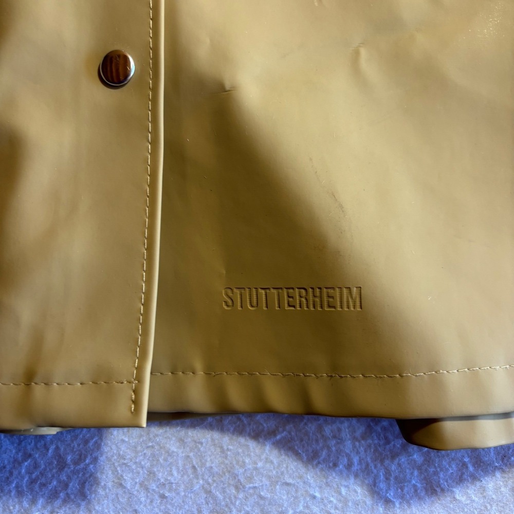 STUTTERHEIM Womens Tan Raincoat Hooded Snap Front Size S - Picture 3 of 11